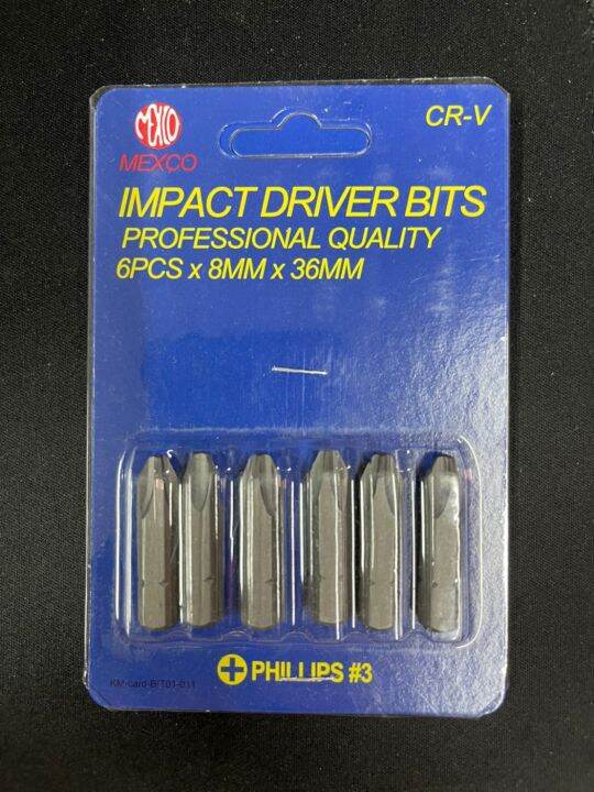 ยกแผง-mexco-ดอกไขควงตอก-ปลายแหลม-ทู่-แบน-ดอกไขควง-ดอกใส่สว่าน-impact-driver