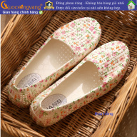 Giày nhựa dẻo đế bệt giày búp bê nhựa nữ in hoa cỏ GLG120 Cuocsongvang thumbnail