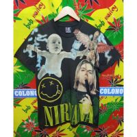 เสื้อวง NIRVANA วงร็อคในตำนาน ไม่มีตะเข็บข้าง คอฟิต ป้ายUS ผ้านอก เสื้อวงOVP เสื้อวินเทจ เสื้อโอเวอร์ปริ้น วงดนตรีร็อคต่างประเทศ