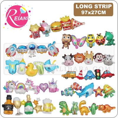 Strip Hanging Aluminum Foil Balloon Animal Vehicle Dessert Wine Glass Insect Astronaut Rocket Baby Shower Birthday Party Decor Adhesives Tape