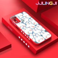 Jjlingji เคสสำหรับ Infinix เคส X688C ขายดี10 Play เคสเต็มหน้าจอน่ารักกระต่ายมีน้ำค้างแข็งโปร่งใสฮาร์ดด้านข้างเคสขอบสี่เหลี่ยมปลอกซิลิโคนกล้องกันกระแทกเคสนิ่ม