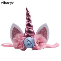 【cw】 1PC Elastic Unicorn Headband Girls 39; Tiaras Hair BandHeadwear Glitter EarsDIY Hair AccessoriesChildren ！