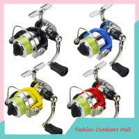 【คลังสินค้าพร้อม】Mini Metal Fishing Reel Spinning Reel พร้อมอุปกรณ์ตกปลา50เมตร