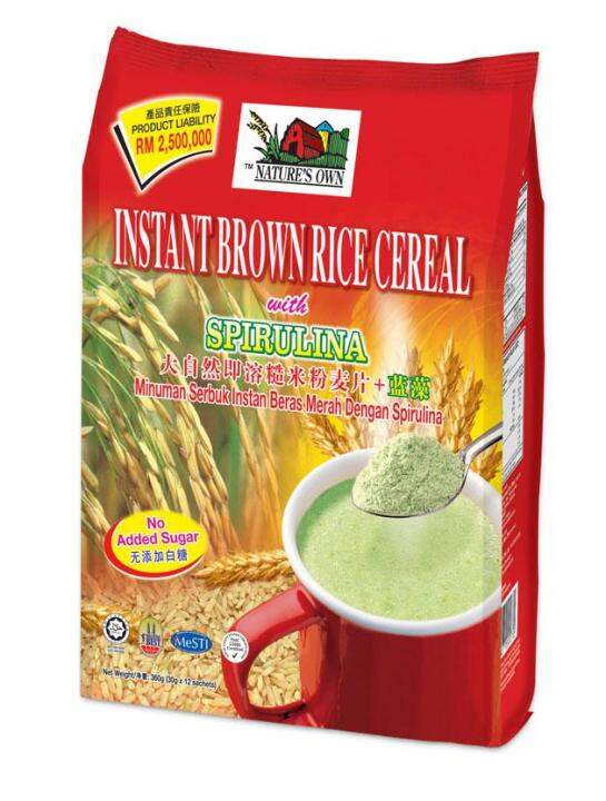Nature's Own Instant Brown Rice Cereal with Spirulina (NO SUGAR) 10 Sachets x 30g Lazada PH