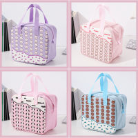 Cute Cartoon Printed Waterproof Lunch Bag Keep Warm Food Storage Organizer Container Heat Retention Cold Insulation Thermal Pouch Carry Handbag with Aluminum Foil for School Office Picnic