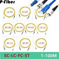 1 100m optical fiber jumper LC SC ST FC UPC Singlemode patchcord Simplex square to round extension cable FTTH P fiber optic SM