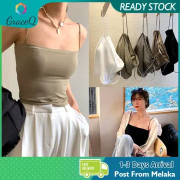 Women Singlet Lace Bra Strap Bralette Padded Inner Casual Undershirt Tube  Top 背心蕾丝内衣吊带上衣女士打底抹胸