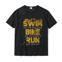 Cotton Triathlon T-shirt | Run Triathlon Shirt | Triathlete T-shirt | Custom Bike Shirt - lor-made T-shirts XS-6XL