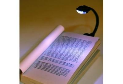 แบบพกพาที่มีความยืดหยุ่นคลิปบนสดใสหนังสือแสงแล็ปท็อป LED หนังสือไฟอ่านหนังสือโคมไฟ (สี: สีดำ)