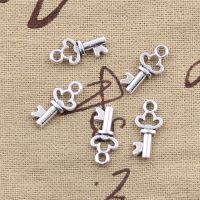 50pcs Charms Most Key 17x7mm Handmade Craft Pendant Making fitVintage Tibetan Bronze Silver colorDIY For Bracelet Necklace