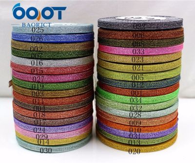 【CW】 OOOT BAORJCT 171018134 colors 6MM Glitter ribbon webbing for wedding craft bow gift decoration Wrapping riband