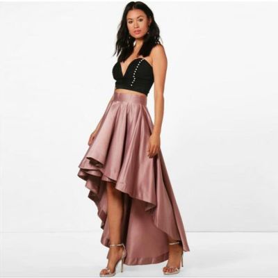 【CC】 2019 Low Pleated Skirt Floor Length Top Custom Fashion Color