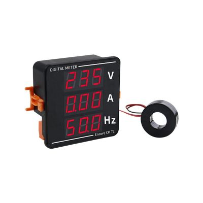 AC Ammeter Voltmeter Three Display Current Voltage Frequency Meter AC50-500V AC0-120A 10-99.9Hz