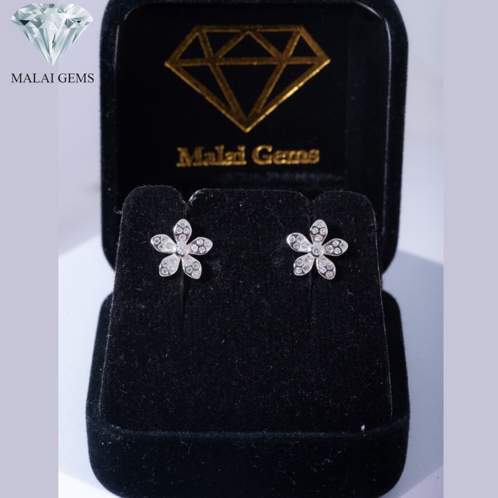 malai-gems-ต่างหูเพชร-เงินแท้-silver-925-เพชรสวิส-cz-เคลือบทองคำขาว-รุ่น-075-1ea82907-แถมกล่อง-ต่างหูcz-ต่างหูเงินแท้