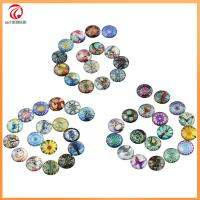 SU1999930 50Pcs 50รูปแบบ Cabochons แก้วพิมพ์ลาย 12mm ครับ กระจกสำหรับผู้หญิง หมุนแก้ว cabochons กระเบื้องโมเสค สีสันสดใส กระเบื้องคาไลโดสโคป cabochons ทำเครื่องประดับ DIY