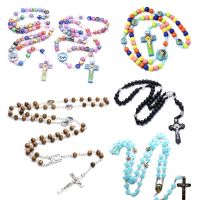 【hot】☃﹉﹍  41 Styles Fashion Round Bead Catholic Rosary Religious Wood Beads Men Necklace Church