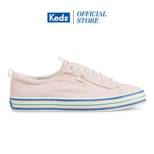 Keds Women's Kickback Surf Stripe Foxing Slip-On Sneaker (Pink) WF66327 ...