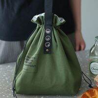 hot！【DT】◙  Womens Canvas Thermal Insulation Tote 2 Persons Child School Packed Frozen Food Ourdoor