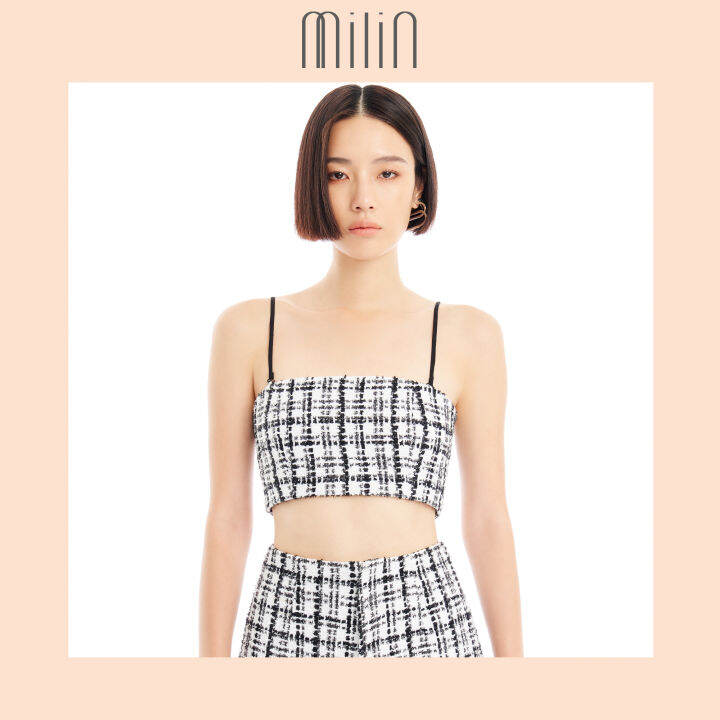 milin-tweed-cropped-tube-top-เสื้อเกาะอกผ้าทวีด-adapt-tube-top