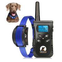 ZZOOI 500M Dog Vibration Collar No Shock Dog Collar With Remote For 1/2 Dogs  Blue Nylon Dog Training Collar Waterproof Rechargeable