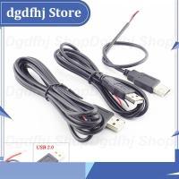 Dgdfhj Shop 5V USB 2.0 2 Pin 2 Wire DIY USB Male Jack Connector Cable Power Charge Extension Cord 0.3m/1m/2m Adapter