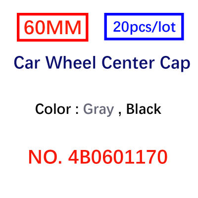 20pcslot 60mm Car Wheel Center Cap Hub Caps Car Rims Cover Badge Emblem For C5 4B0601170 4B0 601 170 Wheels Accessories