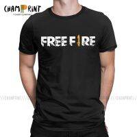 Men Fire T Shirt Freefire Shooting Game Pure Cotton Clothing Tees Adult Tshirts Gildan