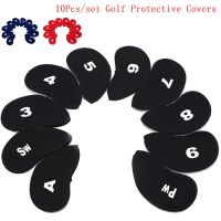 10pcs Golf Head Covers Club Iron Protector Neoprene Headcover Golf Accessory Black Golfer Light Gift For Golfers Three Colors