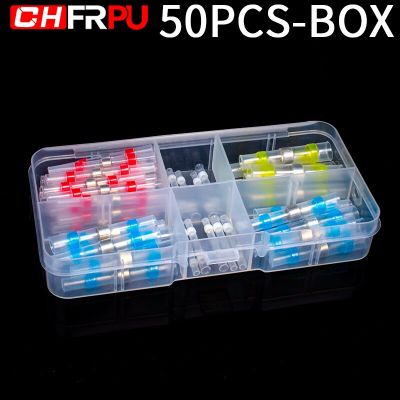 50PCS-BOX Seal Waterproof welding heat shrinkable wire connector soldering sleeve wire terminal kit marine insulation Electrical Circuitry Parts