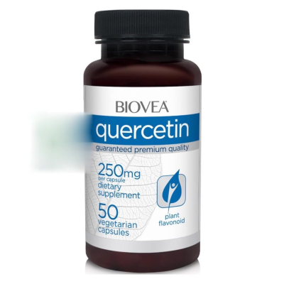 BIOVEA QUERCETIN 250 mg (Plus Vitamin C+Citrus Bioflavonoids) / 50 Vegetarian Capsules
