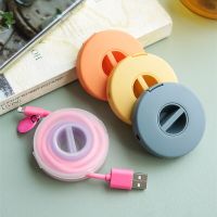 Portable Round Winder Storage Box Rotating Mobile Phone USB Data Cable Wire Reel Holder Container Wire Rack Wire Management Box Cable Management