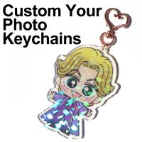 【CW】✖  Custom Star Keychains Charms Cartoon Photo Anime Logo Personalized Design Keyring