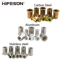 ♧♈✗ HIFESON 10pcs Flat Head Rivet Nuts Stainless Steel Aluminum Carbon Steel Hollow Screws Insert Rivnut For M3 M4 M5 M6 M8 M10