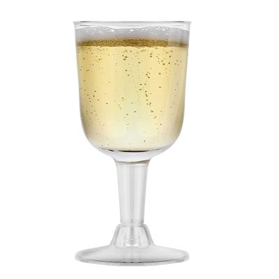 Clear Plastic Wine Glass Recyclable - Shatterproof Wine Goblet - Disposable Reusable Cups for Champagne Dessert 12Pcs