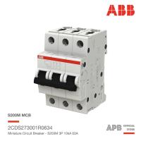 ABB S203M-C63 ลูกย่อยเซอร์กิตเบรกเกอร์ 63A, ABB System M Pro 63A MCB Mini Circuit Breaker3P, ค่าทนกระแสลัดวงจรสูงสุด 10kA