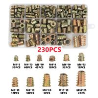 230/100/80PCS Insert Nut Flanged Hex Drive Head Furniture Nuts M4 M6 M8 M10 Hex socket screw-in Nuts Zinc Alloy Thread for Wood Nails  Screws Fastener