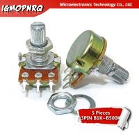 ✲ 5PCS WH148 Potentiometer 3PIN 15mm Shaft With Nuts And Washers WH148 B1K B2K B5K B10K B20K B50K B100K B250K B500K B1M