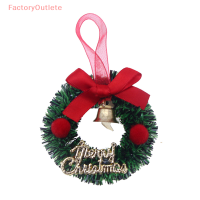 FactoryOutlete?Cheap? Dollhouse Miniature Christmas Garland พวงหรีดรุ่น DIY อุปกรณ์เสริมตกแต่งของเล่น