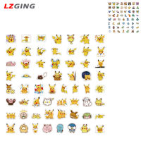 Lzginger สติ๊กเกอร์การ์ตูนโปเกมอน60ชิ้นสติ๊กเกอร์อะนิเมะน่ารักสำหรับแล็ปท็อปขวดน้ำสเก็ตบอร์ดกีตาร์