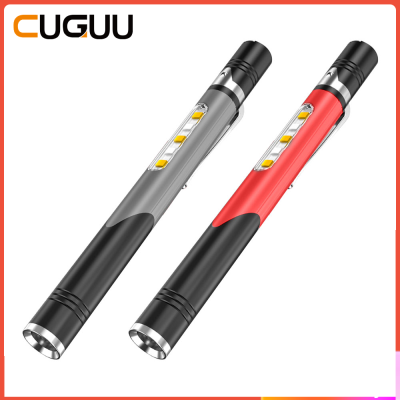 CUGUU มินิ LED ทำงานไฟฉายแสงที่แข็งแกร่ง USB ชาร์จมัลติฟังก์ชั่คลิปปากกาแสงการตรวจสอบแสงทำงานเครื่องมือซ่อมแซมรถยนต์ไฟฉายโคมไฟ
