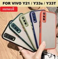 Case Vivo Y21 Y33s Y33T Case Slim HYBRID Soft สำหรับ เคส Vivo Y33s เคสวีโว่ เคสโทรศัพท์vivo Y33T เคสมือถือ เคสขอบสี เคสกันกระแทก เคสขอบสีกันกล้อง