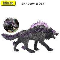 Modelo Animal Monocromático Para Crianças, Lobo Sombra, Terra Mágica Mito Monstro Decoração, Brinquedos Simulados