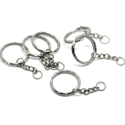 450 PCs Silver Tone Key Chains &amp; Key Rings Jewelry Findings Component 53mm(2 18") long