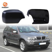 POSSBAY Car Side Mirror Cover Black Rearview Mirror Shell 51168256321 51168256322 Auto Exterior Parts for BMW X5 E53 1999-2006