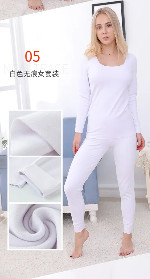 New Women's Thermal Underwear Set Traceless Double-Sided Fleece
