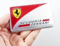 โลโก้ เฟอร์รารี่ งานอลูมิเนียม 8*5 cm Car Auto Exterior Emblem Body Sticker Decal Logo Badge For Ferrari Aluminum