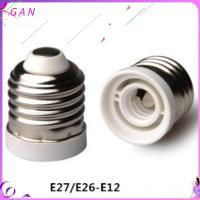 GAN พลาสติกทำจากพลาสติก ฐานโคมไฟสำหรับ E12 E27 ทนความร้อนทน สีขาวขาว สกรูยึดไฟ อุปกรณ์เสริมเสริม โลหะสำหรับตกแต่ง ตัวแปลงสัญญาณ โคมไฟหลอดไฟ LED