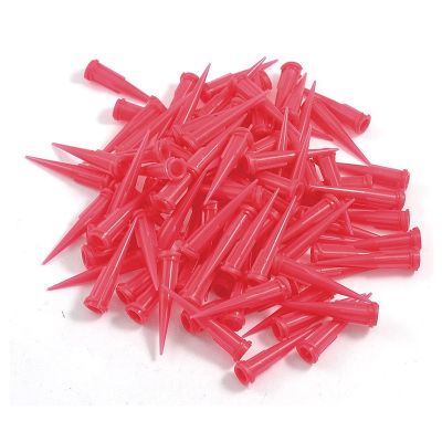 Plastic Tapered Pinhead Glue Dispenser Needle, 25 Gauge, 0.26mm Opening Size, Red (Pack of 100)