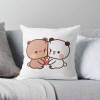 Panda Bear Bubu Dudu Cute Love  Printing Throw Pillow Cover Anime Soft Waist Sofa Cushion Throw Bedroom Pillows