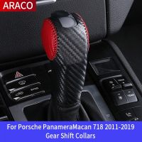 สำหรับ Porsche Panamera Macan 718 2011-2019 Leather Gears Handke CoverHandle Sleeve Scratch-Resistant อุปกรณ์ตกแต่งภายใน